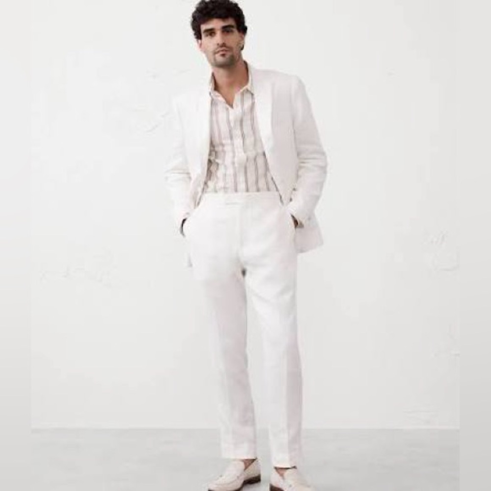 Banana Republic Men's white linen pants